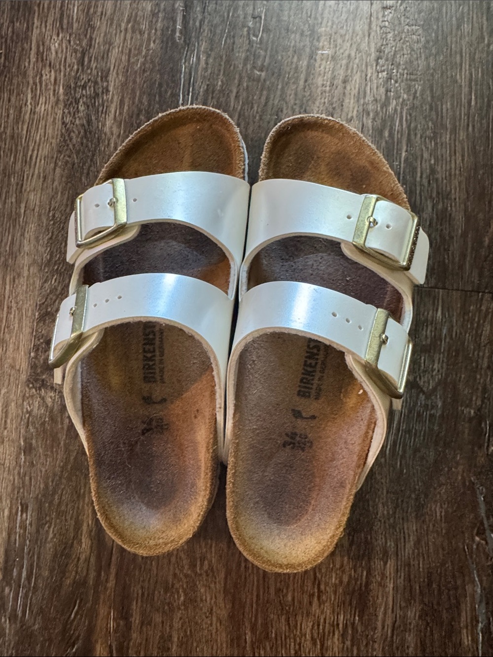 Birkenstock Arizona Kids Electric Metallic Pearl Double-Strap Sandals